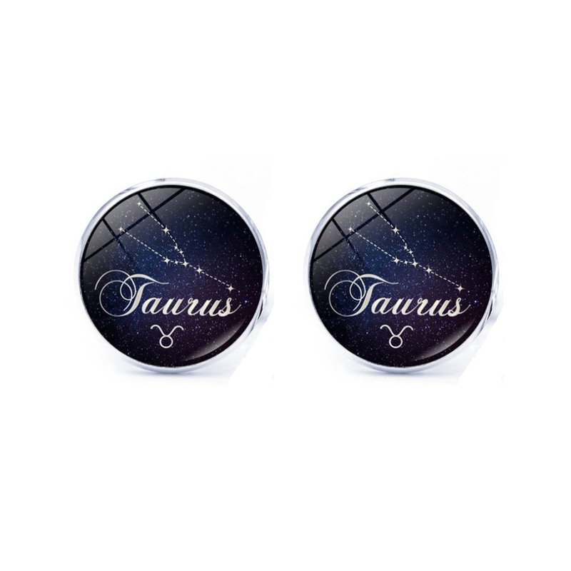 金牛座袖扣 Taurus Cufflinks KC10174 ** 附送贈品 ** - 袖扣 - 其他金屬 藍色