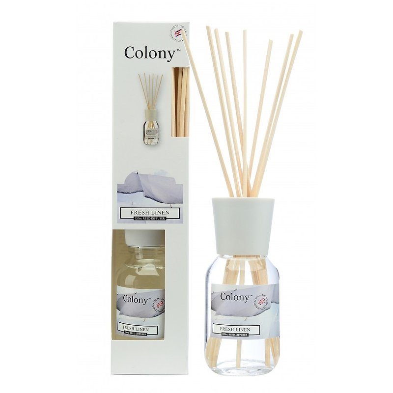 英国の植民地の香りシリーズ - 新鮮なリネン120ミリリットル - アロマ・線香 - ガラス ホワイト
