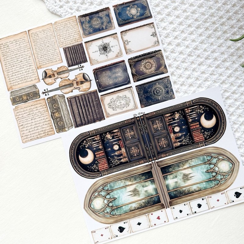 A529 - Antique Note Props - 貼紙 - 紙 
