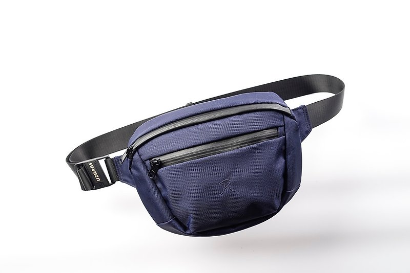 U2BAGS - Recycling Chest and Waist Bag Waist Bag Small Bag Shoulder Bag Crossbody Bag Waterproof Zipper - กระเป๋าแมสเซนเจอร์ - วัสดุอีโค สีน้ำเงิน