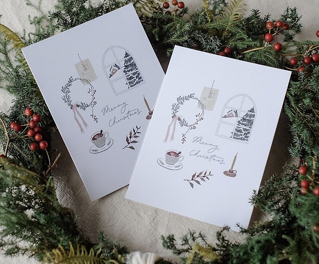 Tinge & Flourish English Calligraphy Christmas Card-Calligraphy Christmas  Tree - Shop tingeandflourish Cards & Postcards - Pinkoi