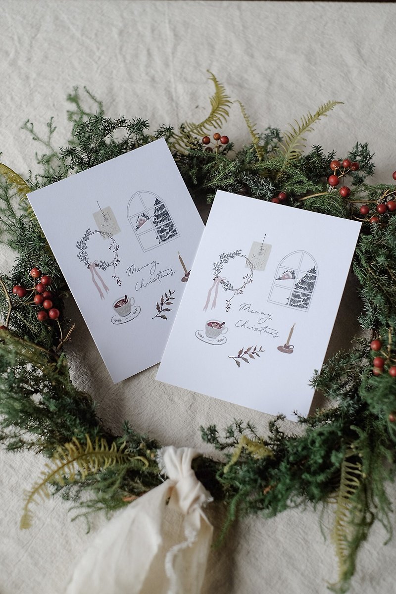 Tinge & Flourish Hand Painted Christmas Card-Winter Time - Cards & Postcards - Paper 