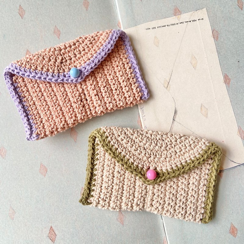 【Crochet】Color Jump Envelope Card Holder/For Beginners/Taipei - Knitting / Felted Wool / Cloth - Cotton & Hemp 