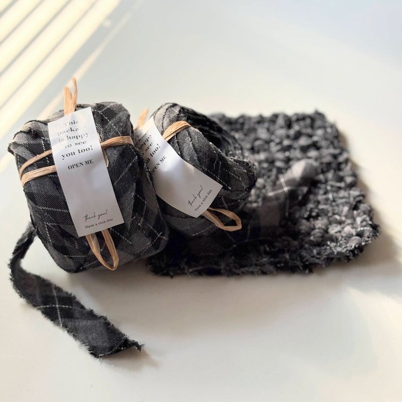 升級再造的織物紗線  布法羅格紋灰色 M - 編織/刺繡/羊毛氈/縫紉 - 聚酯纖維 灰色