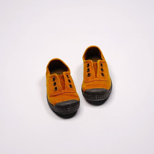 CIENTA 西班牙帆布鞋 西班牙國民帆布鞋 CIENTA U70777 43 土黃色 黑底 洗舊布料 童鞋