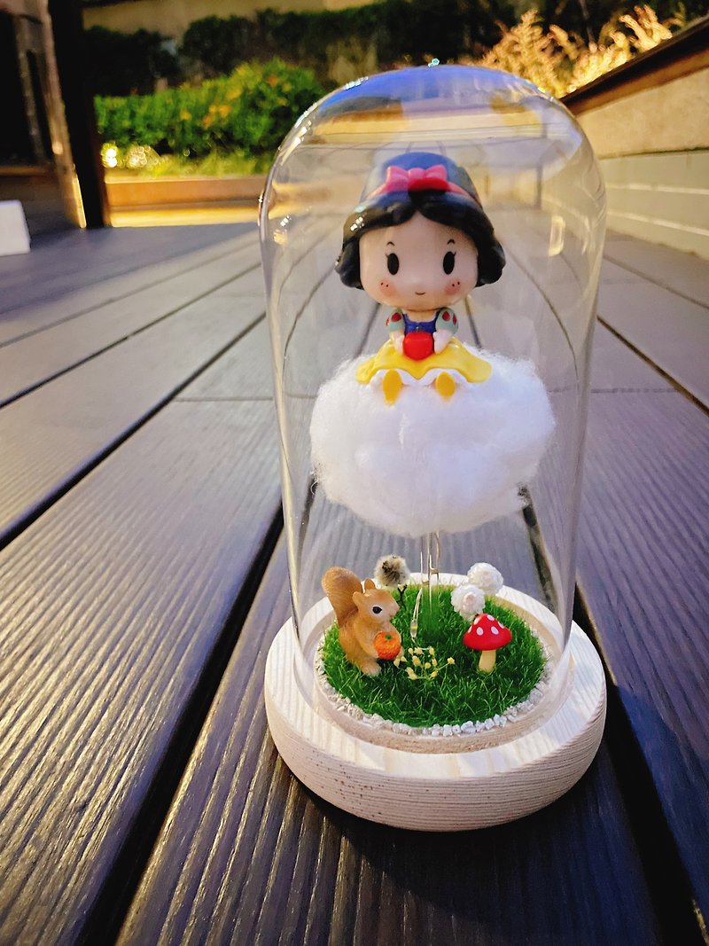 Miss. Flower Riddle [Little People] Cloud Night Light Glass Shade Snow White Princess - Dried Flowers & Bouquets - Plants & Flowers White