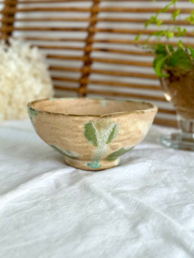 40061-Unique country style hand-built pottery bowl - ถ้วยชาม - ดินเผา 