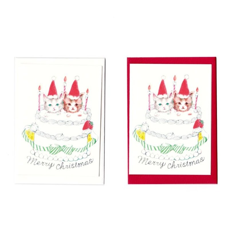 christmas message card Christmas in the cat - Cards & Postcards - Paper 