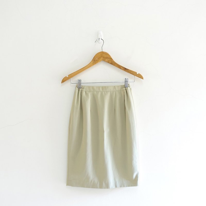 │Slowly│Spring. Grass Green - Ancient Dress │vintage. Retro. Literature - Skirts - Polyester Multicolor