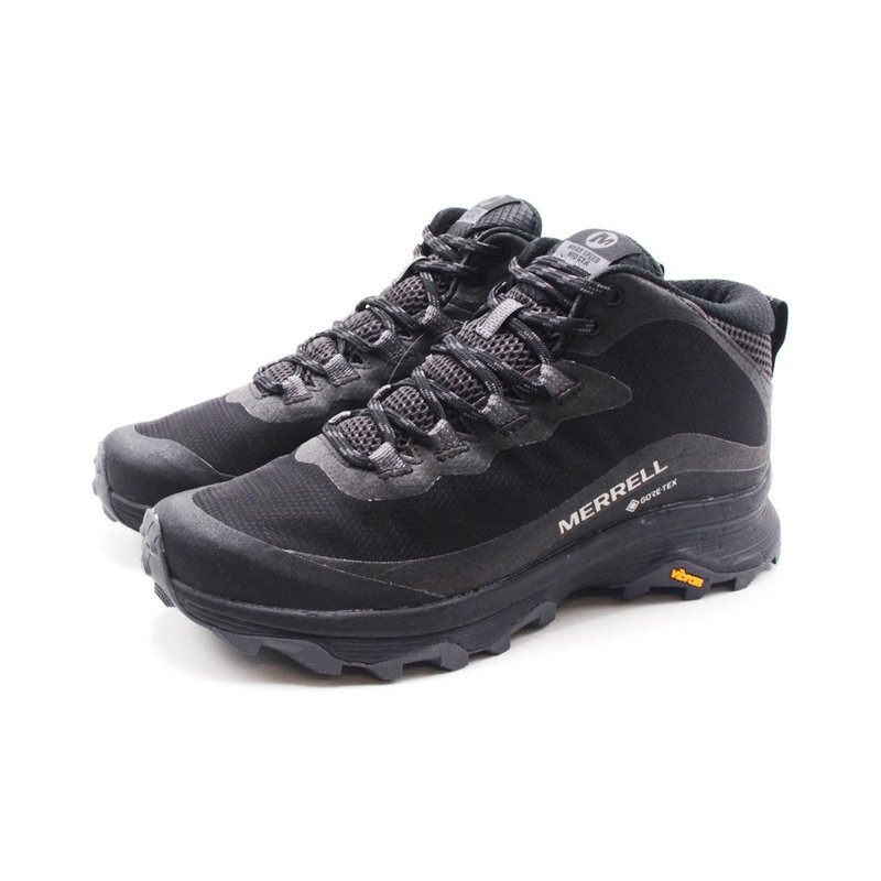 MERRELL Moab Speed ​​Mid GTX Waterproof Suburban Mid-Tube Hiking Shoes for Women - Extremely Black - Women's Running Shoes - Waterproof Material 