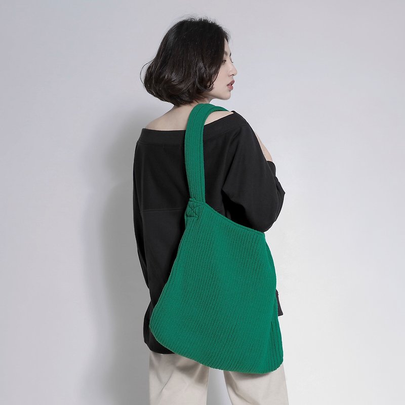 Perch Perch Knitted Bag_7AB900_Jade - กระเป๋าแมสเซนเจอร์ - เส้นใยสังเคราะห์ สีเขียว