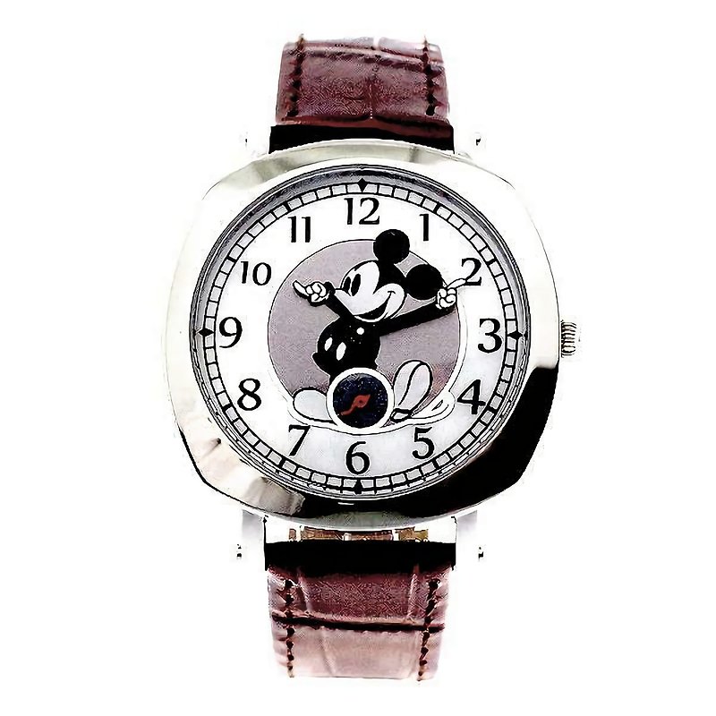 大人のディズニー腕時計 ミッキーマウス クッションケース 腕型針 シェル文字盤 シリアルナンバー入り100本生産品 - 女裝錶 - 其他金屬 白色