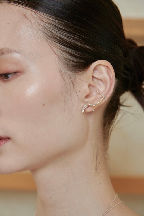 Jingri 隠しライト片側回転リーフ左ピアス鍼耳骨クリップ