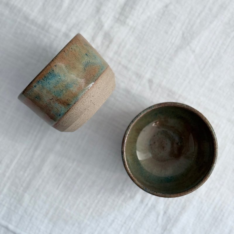 陶瓷沙土小杯 - 一套兩件 - 茶壺/茶杯/茶具 - 陶 