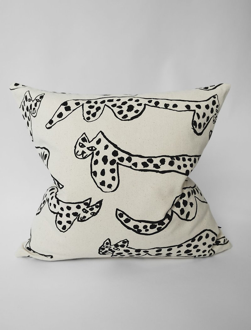 Nordic designer model - organic cotton pillowcase LEO, BLACK-Leo - Pillows & Cushions - Cotton & Hemp Khaki