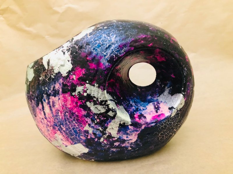 銀箔星空蝸牛花器  花瓶 陶製 喬遷禮 新居禮 客訂 五倍卷優惠 - 其他家具 - 陶 白色
