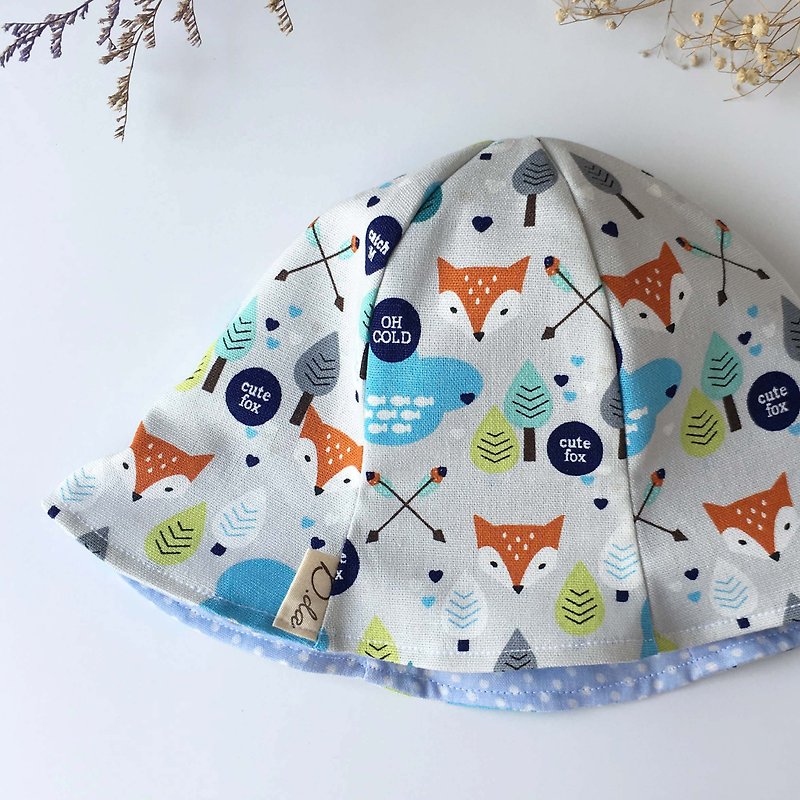 Little fox summer visor baby hat fisherman hat - Baby Hats & Headbands - Cotton & Hemp Gray