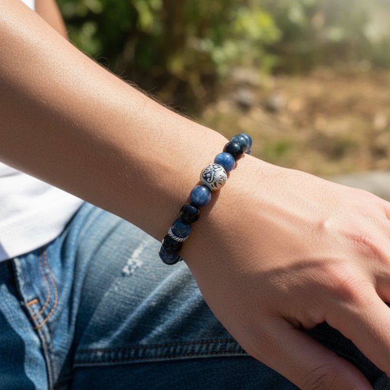 達摩心志手鍊中性系列  勝志之光 - 手鍊/手環 - 水晶 藍色