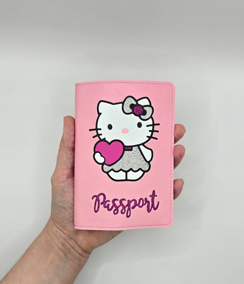 Hello Kitty Inspired Passport Cover - ที่เก็บพาสปอร์ต - หนังเทียม สึชมพู