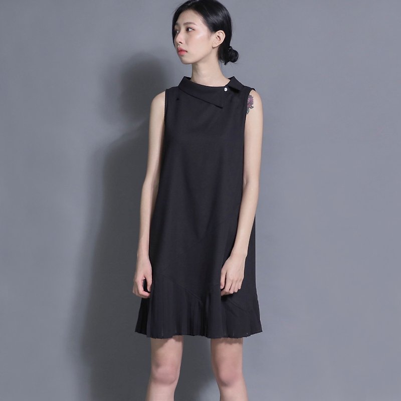 SU: MI said Picnic Picnic Cotton & Linen Dress _7SF025_ Black - One Piece Dresses - Paper Black