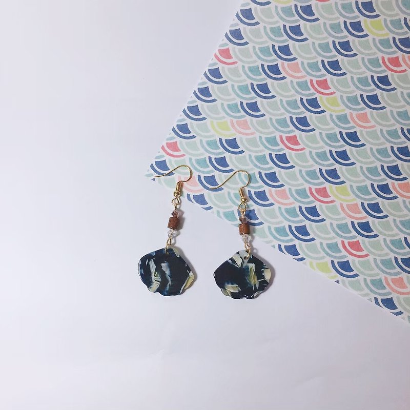 SUNNIE DESIGN Blue Scallop Earrings - Earrings & Clip-ons - Plastic Blue