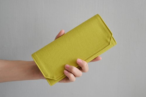 1983ER 萊姆黃 帆布包 可水洗紙 長夾 環保/超輕量/皮夾 10層卡夾 錢包