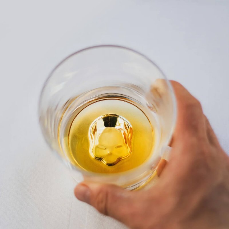 (單個杯)300cc【Nude】底部骷髏頭skull手工無鉛玻璃威士忌杯 - 酒杯/酒器 - 玻璃 橘色