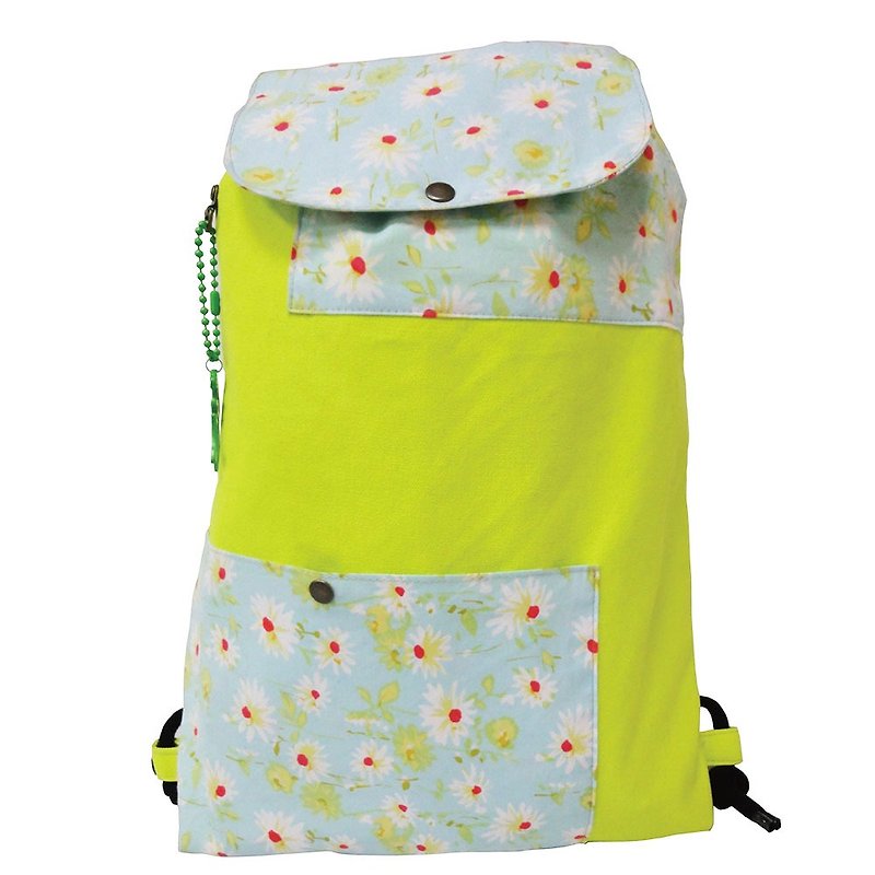 【Is Marvel】Yellow flower bag - Backpacks - Cotton & Hemp Yellow