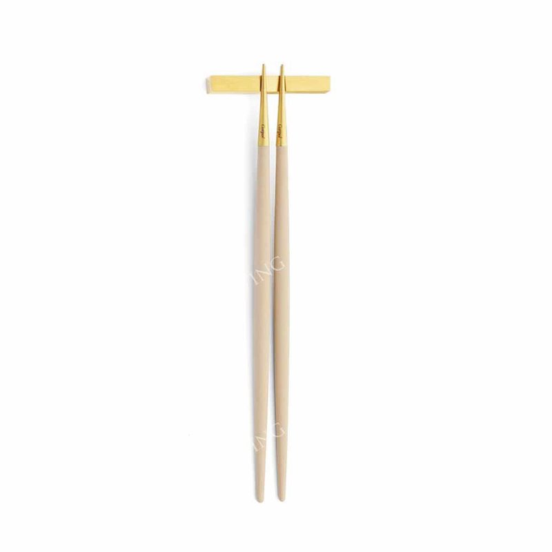 葡萄牙 Cutipol  GOA 奶茶金 22.3CM筷子組 - 刀叉/湯匙/餐具組 - 不鏽鋼 卡其色