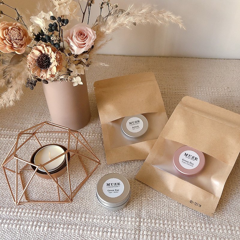 [Refurbished] Handmade Scented Candle Light Series Balm Small Candle 25g Silver/ Rose Gold - เทียน/เชิงเทียน - ขี้ผึ้ง 