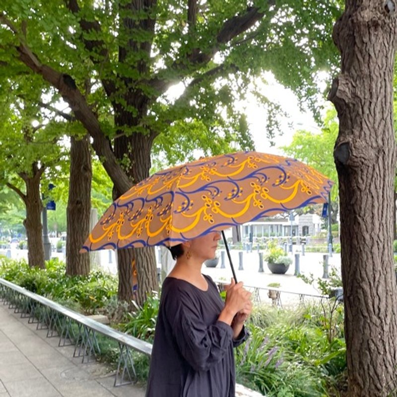 折り畳み傘（晴雨兼用）「稲」オイシイネ！_ブラウン - 其他 - 棉．麻 