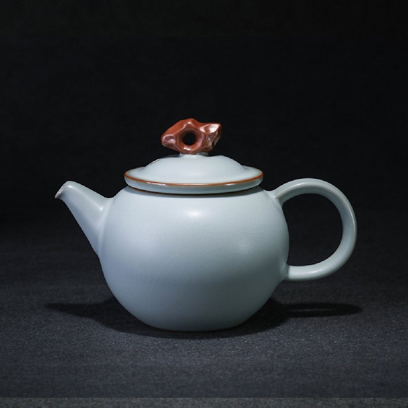 <天青汝窑> Centering pot tea set teapot - Teapots & Teacups - Pottery 