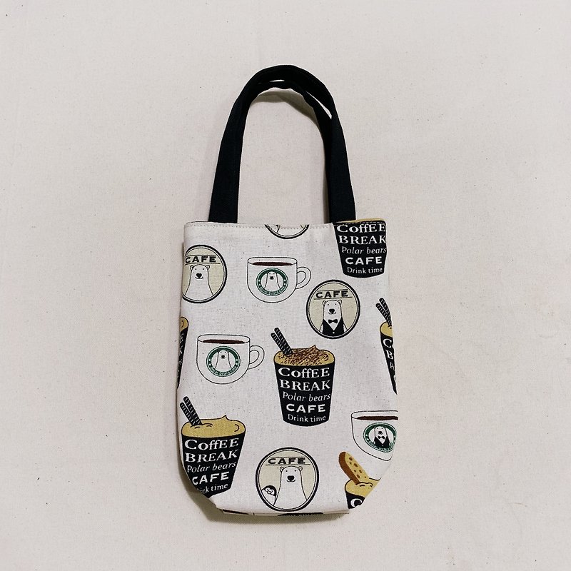 Polar Bear Cafe Drink Bag - ถุงใส่กระติกนำ้ - ผ้าฝ้าย/ผ้าลินิน 