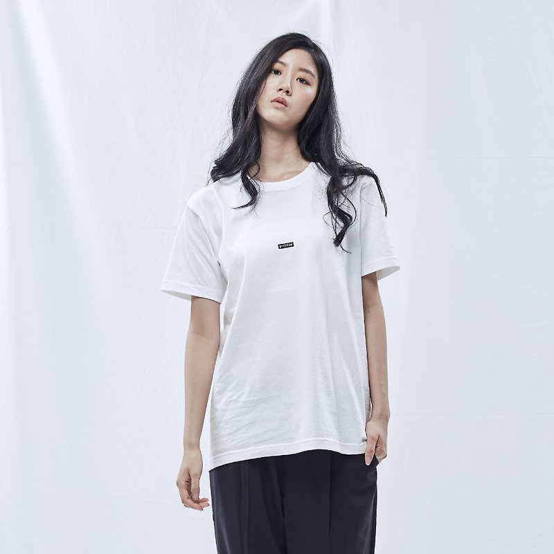 DYCTEAM 基礎系列 | 重磅Box Logo Tee (WH) - 女 T 恤 - 棉．麻 白色