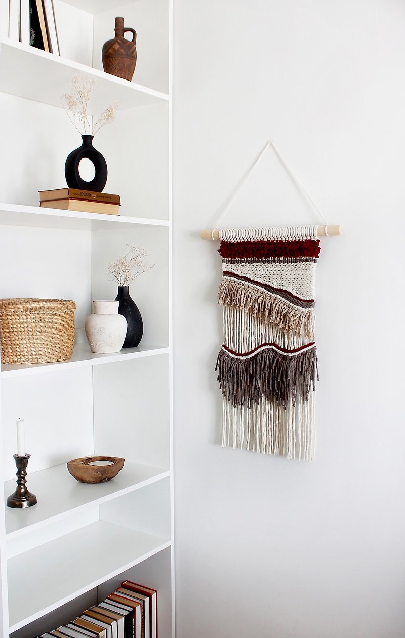 Macrame wall hanging Tapestry wall hanging Over the bed wall decor - 牆貼/牆身裝飾 - 棉．麻 多色
