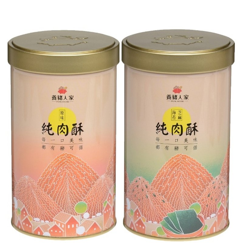 養豬人家履歷純肉酥2罐組(附提袋) - 肉乾/肉鬆 - 其他材質 金色
