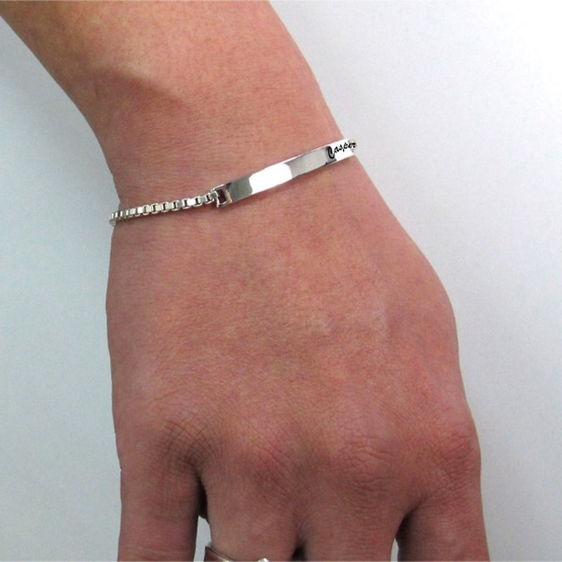 925 Couple Bracelet Lettering Custom Chain - Smile Bracelet Men - Bracelets - Sterling Silver Silver