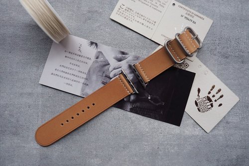 皮俠客PXK手工皮具 純手工植鞣牛皮原色簡約款蘋果Applewatch錶帶 顏色款式可客製化