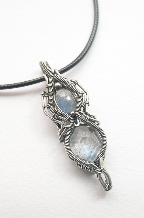 Agnes Handmade Jewelry 【藍色蒲公英】－純銀線編織－藍線石純銀線編織項鍊