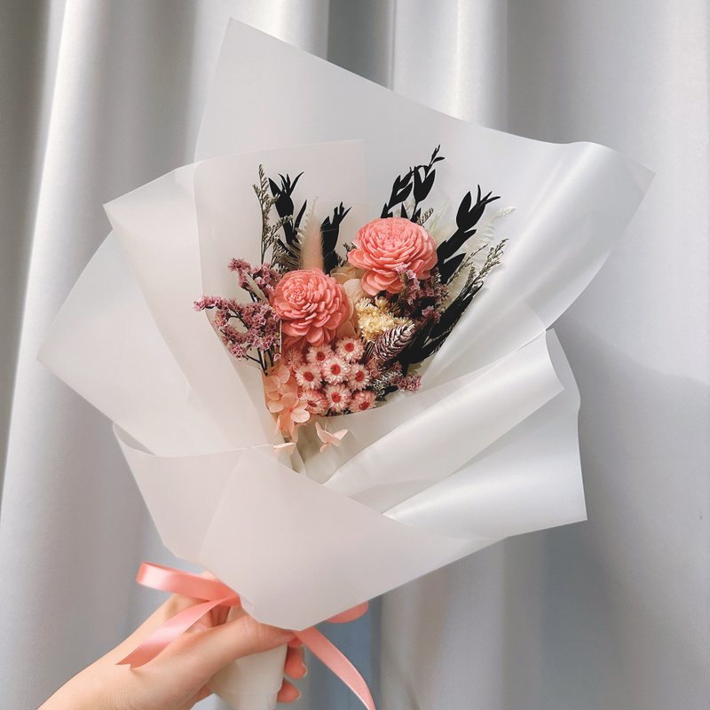 Dry bouquet (large). Valentine's Day bouquet. Birthday bouquet. Proposal bouquet. graduation bouquet - ช่อดอกไม้แห้ง - พืช/ดอกไม้ 