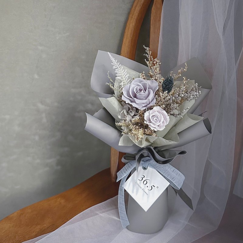 Gray blue purple eternal rose bouquet - Dried Flowers & Bouquets - Plants & Flowers Gray