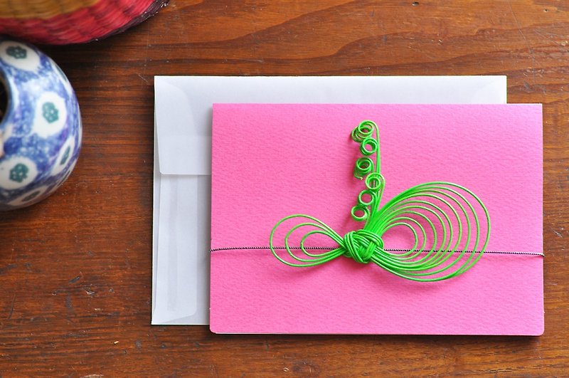Greeting card　- Ribbon - 6 - 心意卡/卡片 - 紙 綠色