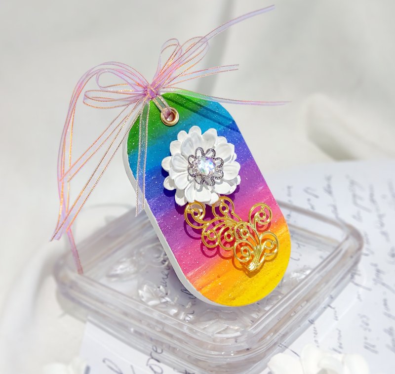 彩虹花朵 芬芳魔法淨化擴香石 (可客製化) - 香氛/精油/擴香 - 石頭 多色