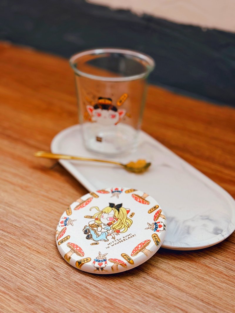 Diatomaceous Earth Lucky Cat Coaster - ที่รองแก้ว - วัสดุอื่นๆ ขาว