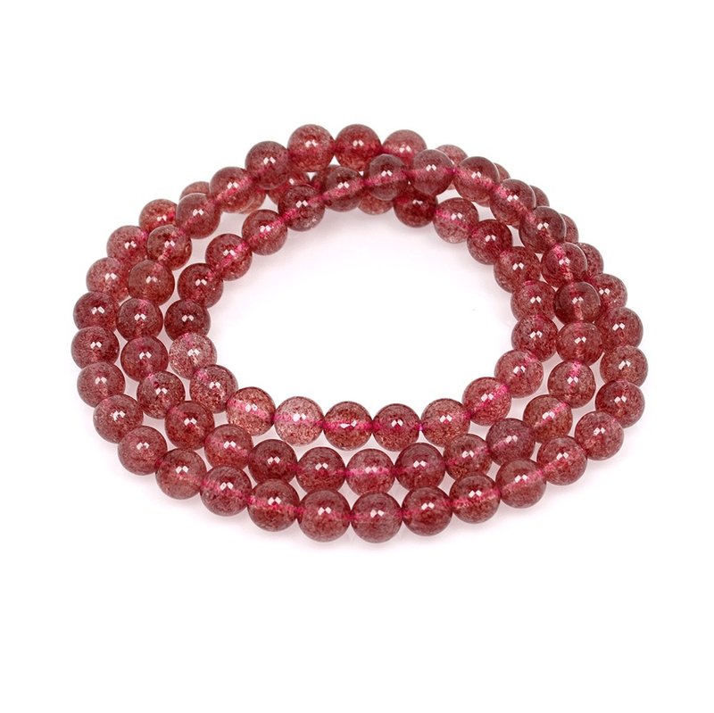 【正佳珠寶】星光草莓晶 暗夜星光 6mm 草莓晶三圈手珠 - 手鍊/手環 - 半寶石 多色