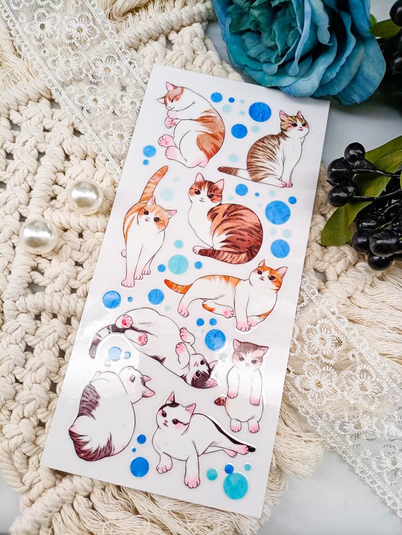 ME217_02可愛貓咪 Cute Cat / 轉印貼紙Transfer Stickers - 貼紙 - 塑膠 多色