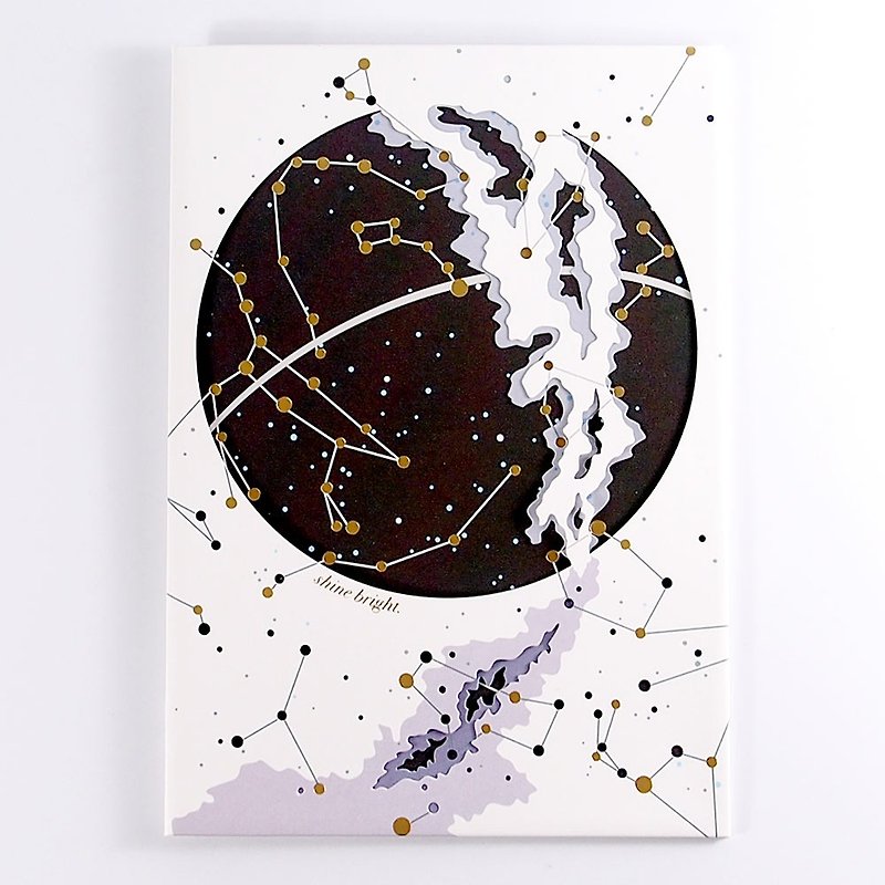 外太空璀璨閃耀星星【Up With Paper Luxe-立體切割卡片 多用途】 - 心意卡/卡片 - 紙 黑色