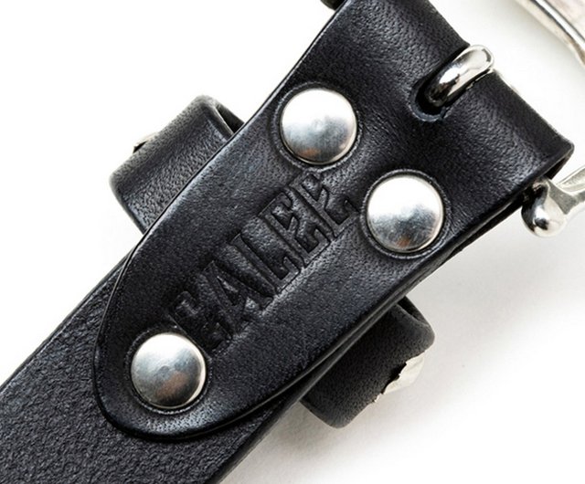 スタッズナローロングベルト　シルバーS字　ミッスーリ　HTC CALEE CALEE - STUDS LEATHER NARROW BELT (BLACK) / スタッズ レザー