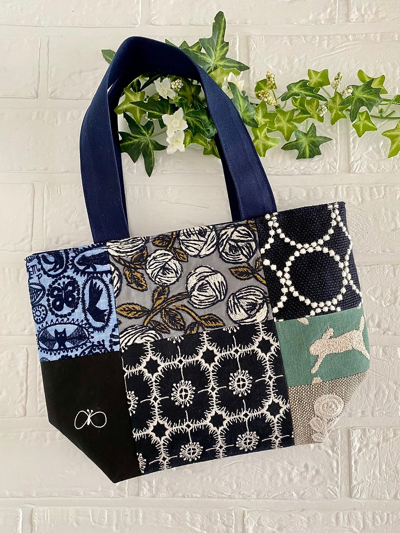 minä perhonen small patchwork tote bag - Handbags & Totes - Cotton & Hemp 