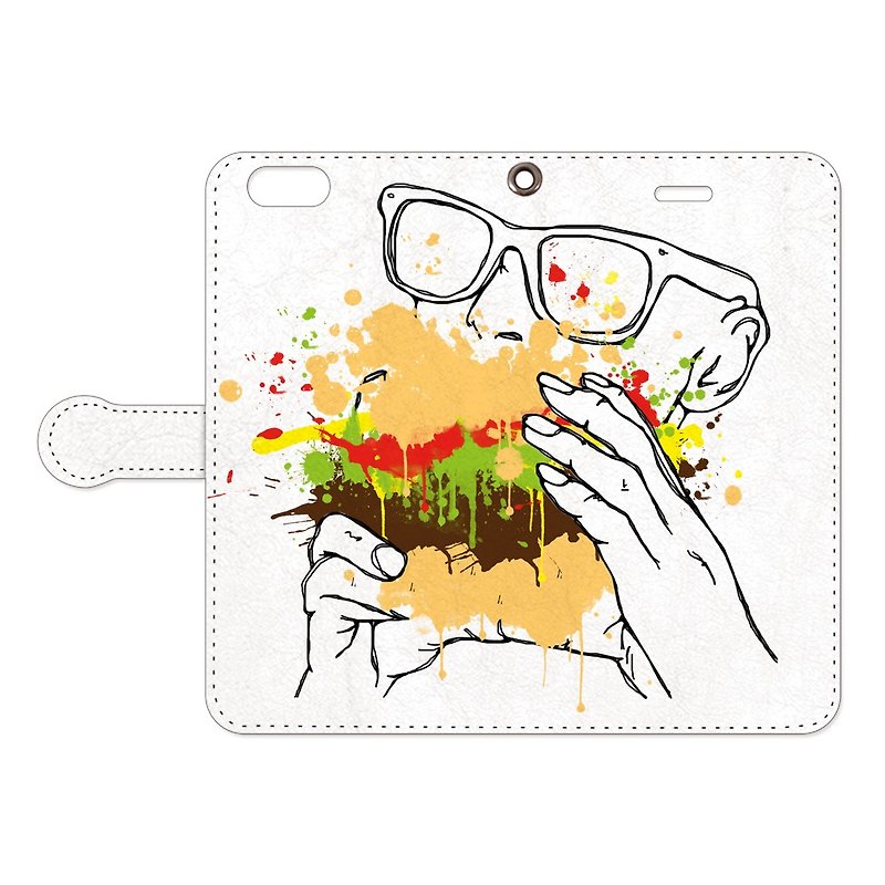 手帳型iPhoneケース / Big Kahuna Burger - スマホケース - 革 ホワイト